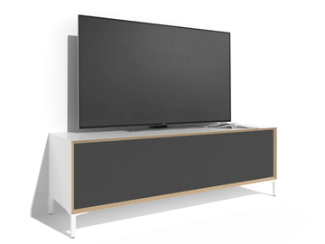 VERTIKO HIFI - Low multi-layer wood TV cabinet with flap doors by Müller Small Living - view 2